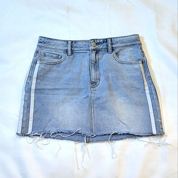 PacSun Dresses & Skirts - PacSun Distressed Hem Denim Skirt Size 27